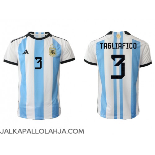 Argentiina Nicolas Tagliafico #3 Kopio Koti Pelipaita MM-kisat 2022 Lyhyet Hihat